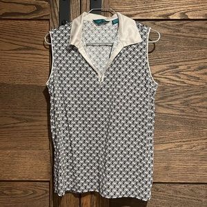 Geometric print golf shirt